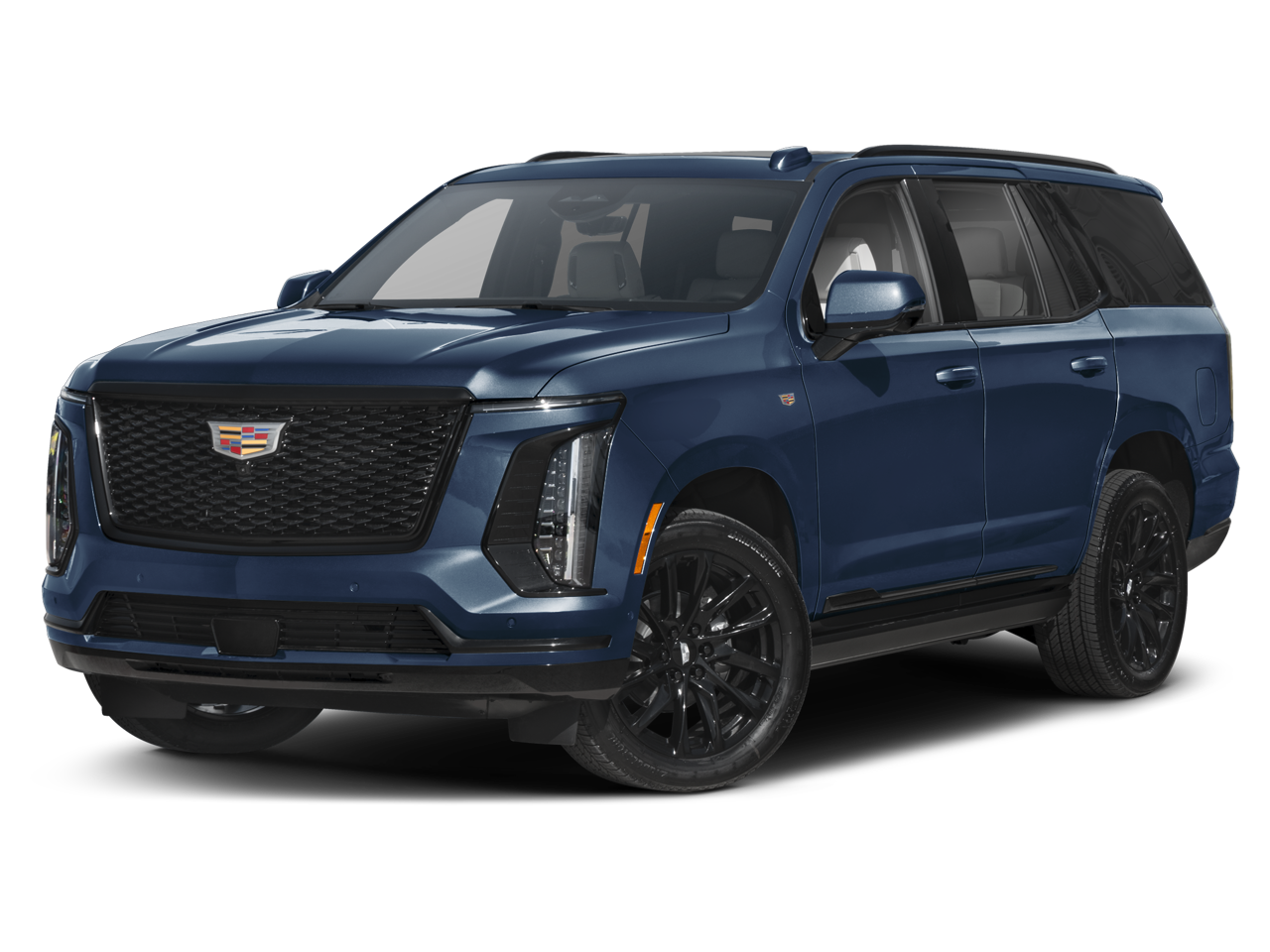 2026 Cadillac Escalade Platinum Sport in Black Raven — front three-quarter view