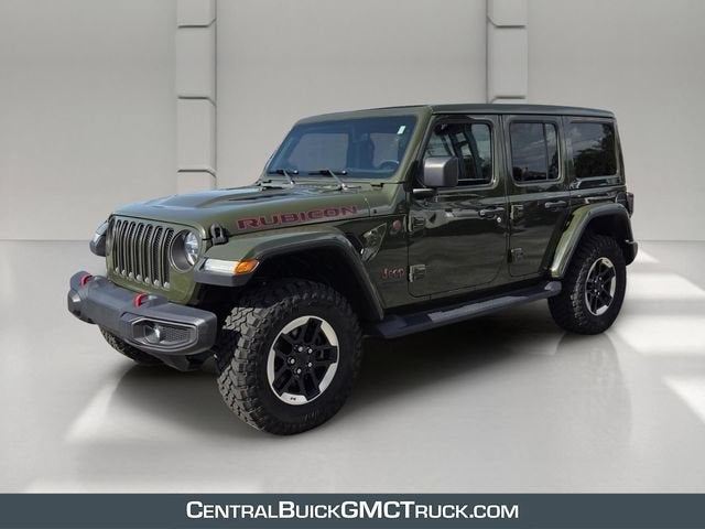 2021 Jeep Wrangler Unlimited Rubicon in Limited Edition Gecko Cl — front three-quarter view