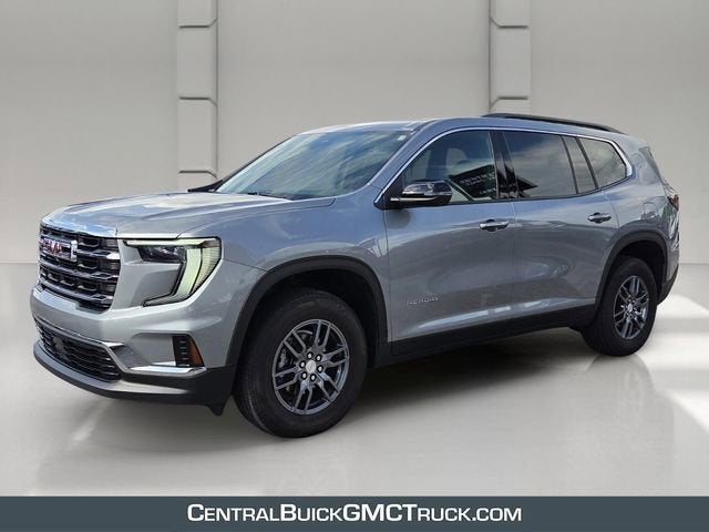 2025 GMC Acadia Elevation in Sterling Metallic — front three-quarter view