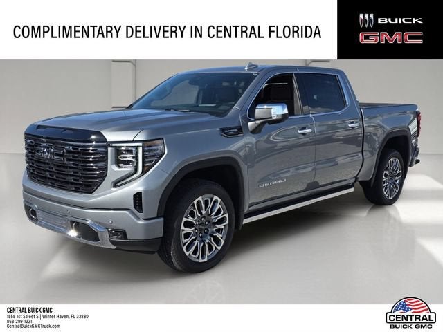 2026 GMC Sierra 1500 Denali Ultimate in Sterling Metallic — front three-quarter view