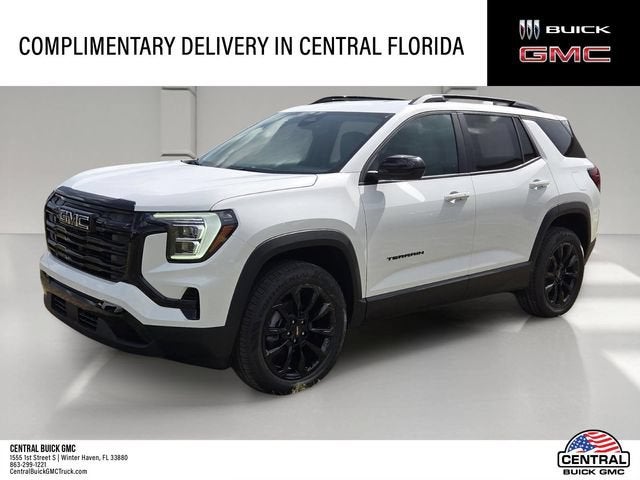 2026 GMC Terrain Elevation in Summit White — front three-quarter view