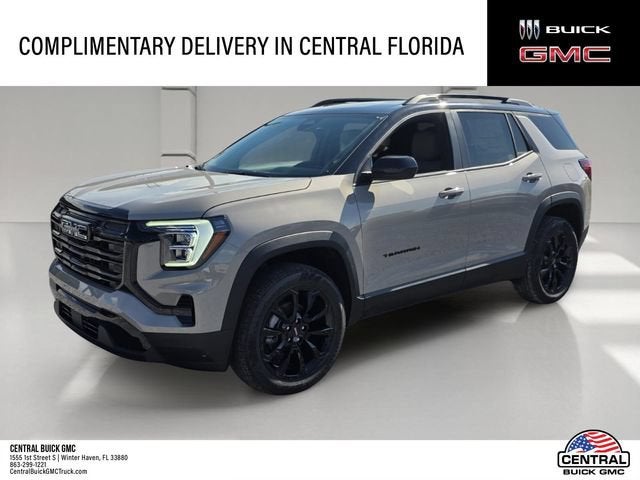 2026 GMC Terrain Elevation in Riverstone Metallic — front three-quarter view