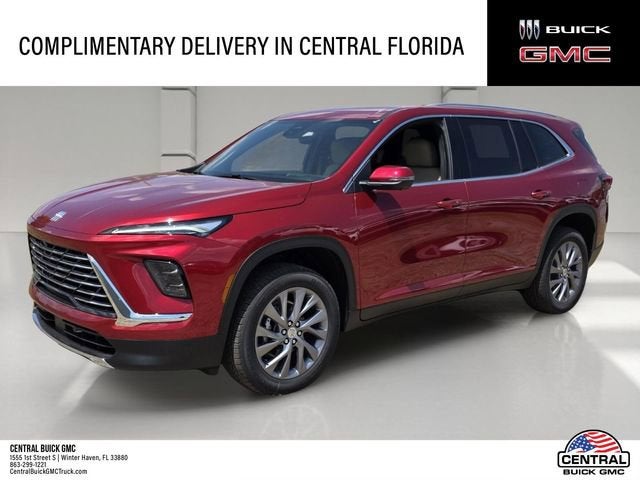 2026 Buick Enclave Preferred in Cherry Red Tintcoat — front three-quarter view