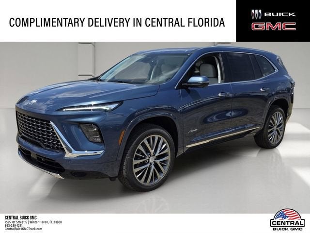2026 Buick Enclave Avenir in Ocean Blue Metallic — front three-quarter view