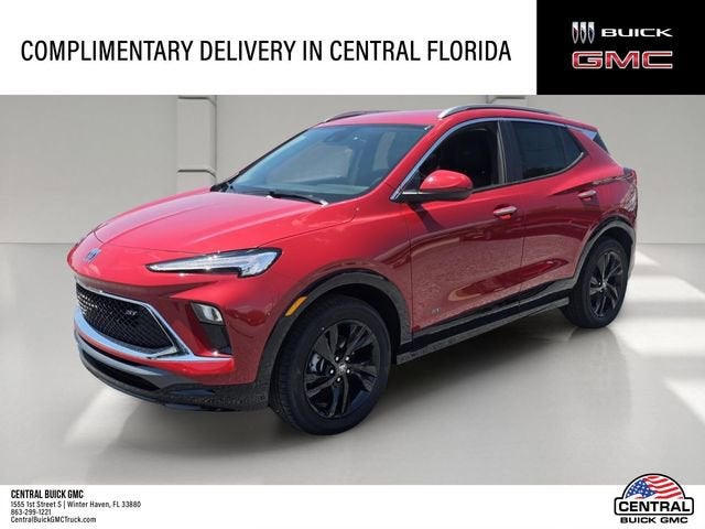 2026 Buick Encore GX Sport Touring in Brilliant Red — front three-quarter view