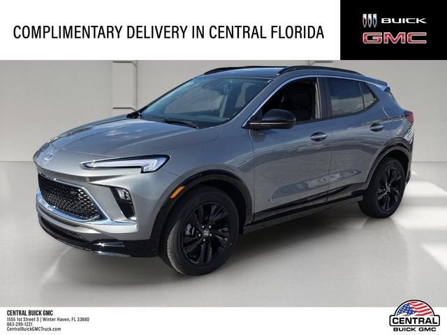 2026 Buick Encore GX Sport Touring in Moonstone Gray Metallic — front three-quarter view