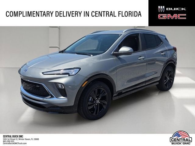 2026 Buick Encore GX Sport Touring in Moonstone Gray Metallic — front three-quarter view