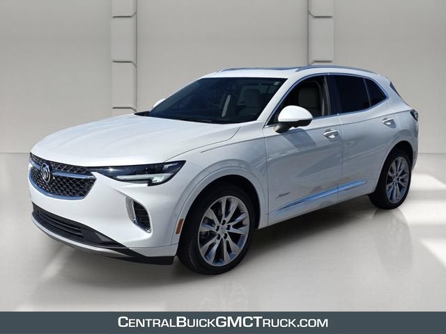 2023 Buick Envision Avenir in White Frost Tricoat — front three-quarter view