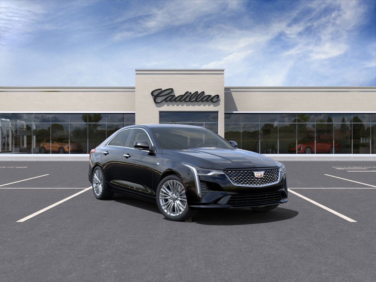 2025 Cadillac CT4 Premium Luxury in Black Raven — front three-quarter view